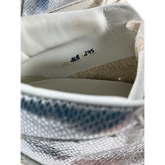 Golden Goose 'Mid Star' Silver Leather Distressed Suede-Trimmed Metallic - Picture 4 of 7